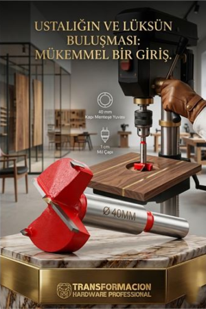 40 MM Ahşap Menteşe Yuvar Teri Açma Ahşap Delme Matkap Ucu 1 cm Şaft . Oto-Hırdavat ve Oto ve Hırdavat Ürünleri.