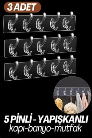 5 Pinli 3 lü set Yapışkanlı Askı Xenoty Design . Ev Ürünleri ve Ev Ürünleri.