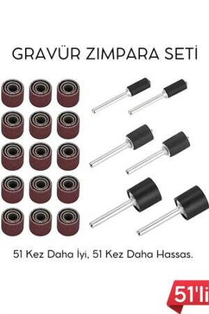 51'li Mini Zımpara Gravür Seti Dremel Ucu: Profesyonel Taşlama