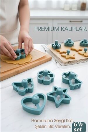 6'lı Tasarım Kurabiye Kalıbı Seti . Ev Ürünleri ve Ev Ürünleri.