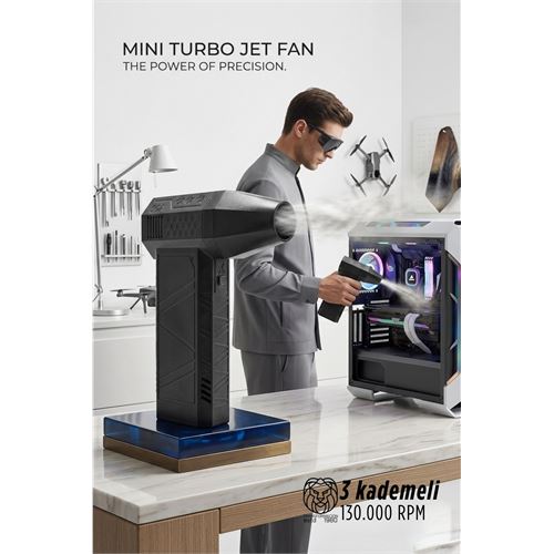 Aero-Jet X3 Mini Turbo Fan - 3 Kademe Güçlü Hava Üfleyici PC Aero-Jet X3 Mini Turbo Fan - 3 Kademe Güçlü Hava Üfleyici PC