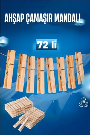 Ahşap Çamaşır Mandalı 72 ADET . Ev Ürünleri ve Ev Ürünleri.