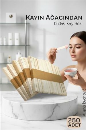 Ahşap Yüz ve Kaş Ağda Spatulası 250 Adet - Ultra Pürüzsüz Profesyonel Makyaj ve Maske Çubuğu . Kişisel Ürünler ve Kişisel Ürünler.