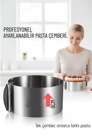 Ayarlanabilir Pasta Çemberi Paslanmaz Çelik Kek Kalıbı 16-30 cm - Profesyonel Pasta Kalıbı . Mutfak Ürünleri ve Mutfak Ekipmanları.
