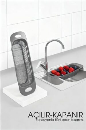 Ayarlanabilir Sürgülü Lavabo Süzgeci – Mutfak için Pratik ve Şık Tasarım GRİ . Mutfak Ürünleri ve Mutfak Ekipmanları.
