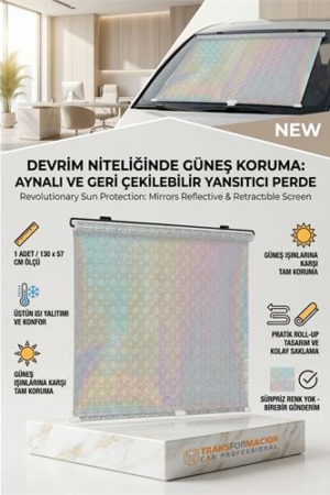 Aynalı Yansıtıcılı Açılır Kapanır Ön Cam Perdesi . Oto-Hırdavat ve Oto ve Hırdavat Ürünleri.