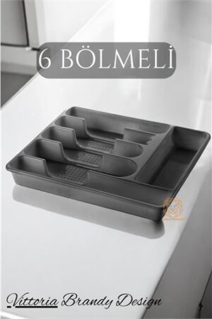 Çekmece İçi Kaşıklık Kepçelik 6 Gözlü GRİ . Mutfak Ürünleri ve Mutfak Ekipmanları.