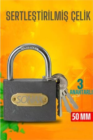 Çelik Asma Kilit 50 MM 3 anahtarlı Sonax Design . Oto-Hırdavat ve Oto ve Hırdavat Ürünleri.
