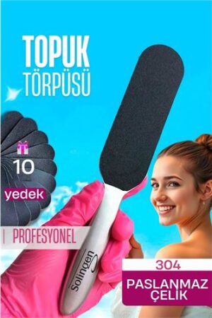 Çelik Topuk Törpüsü - 10 Yedekli Profesyonel Çelik Topuk Törpüsü Solingen Professional . Kişisel Ürünler ve Kişisel Ürünler.
