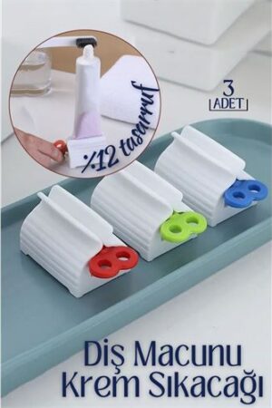 Diş Macunu Krem Sıkacağı 3 lü Set Tuppo Design . Ev Ürünleri ve Ev Ürünleri.