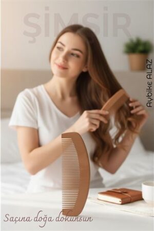 Doğal Şimşir Ahşap Tarak – 16 cm