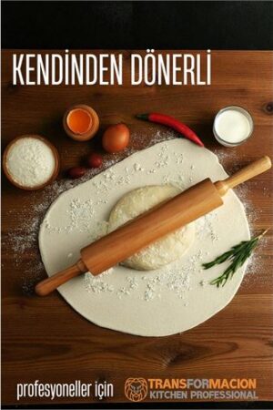 Dönerli Ahşap Merdane Hamur Açma Merdanesi - Mutfak Merdanesi . Mutfak Ürünleri ve Mutfak Ekipmanları.
