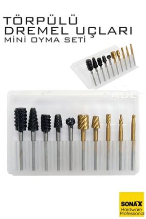 Dremel Uyumlu Törpülü Mini Oyma Gravür Uç Seti – 10'lu Tungsten Karbür