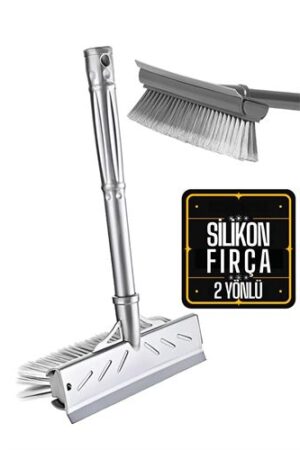 Fırçalı ve Silikon Uçlu Cam Sil Çekçek 2 Yönlü Temizlik Fırçası – 35x22 cm | Süpürme ve Sıyırma Fonksiyonlu | Ergonomik Saplı . Ev Ürünleri ve Ev Ürünleri.