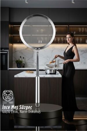 Giulia Serie  Lüks İnce Meş Süzgeç - 34 cm Profesyonel Mutfak İmzası 304 Paslanmaz Çelik . Mutfak Ürünleri ve Mutfak Ekipmanları.