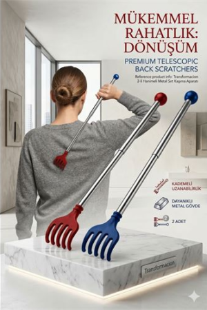Hanımeli Metal Teleskopik Paslanmaz Çelik Sırt Kaşıyıcı (2'li Lüks Set) . Kişisel Ürünler ve Kişisel Ürünler.