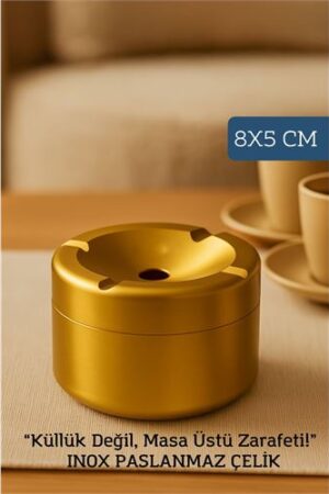 Inox Gold Paslanmaz Çelik Küllük – 8x 5 cm | Modern