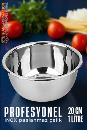 Inox Kase  - 20 Cm 1 Litre Karıştırma Kabı Profesyonel 304 Paslanmaz Çelik . Mutfak Ürünleri ve Mutfak Ekipmanları.