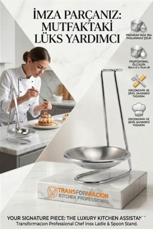 Inox Kepçe Standı - Kaşık Kepçe Standı- Profesyonel Şef Tasarımı . Mutfak Ürünleri ve Mutfak Ekipmanları.