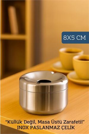 Inox Paslanmaz Çelik Küllük – 8 x 5 cm | Modern