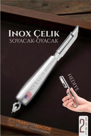 Inox Soyacak - Sebze Soyacağı - Kabak Dolma Oyacağı 2 li SET . Mutfak Ürünleri ve Mutfak Ekipmanları.