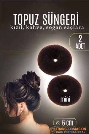 KAHVE Mini Saç Topuz Süngeri  2 ADET 6 CM Çap 2.5 cm Kalınlık . Kuaför Berber ve Kuaför Malzemeleri.