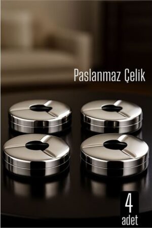 Kapaklı Paslanmaz Kare Küllük - Kapaklı Metal Kül Tablası - Kafe Küllüğü Restoran Küllüğü Masaüstü Küllük 4 adet . Ev Ürünleri ve Ev Ürünleri.