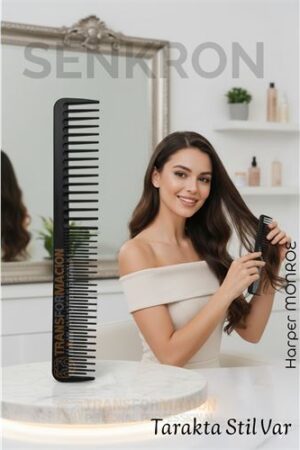 Karbon Plastik Saç Kesim Tarağı – 17.2 cm