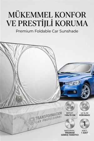 Katlanabilir Oto Güneşliği 150x70cm Ön Cam Tam Koruma Metalize Pratik Güneşlik . Oto-Hırdavat ve Oto ve Hırdavat Ürünleri.