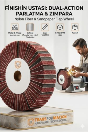Kırmızı Kombi Mop Zımparalı Skoç Elyaf Mop - 5700 RPM 165 MM Metal ve Paslanmaz Parlatma Diski . Oto-Hırdavat ve Oto ve Hırdavat Ürünleri.