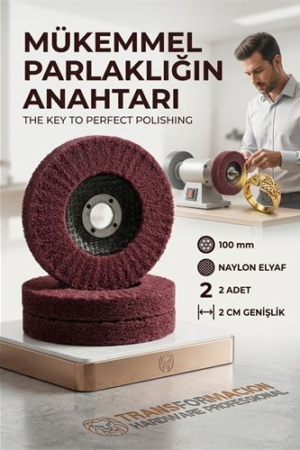 Kırmızı Skoç Elyaf Mop Parlatma Diski - 100 MM Metal ve Paslanmaz  . Oto-Hırdavat ve Oto ve Hırdavat Ürünleri.