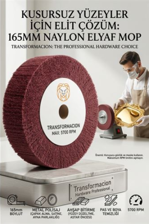 Kırmızı Skoç Elyaf Mop Parlatma Diski - 5700 RPM 165 MM Metal ve Paslanmaz  . Oto-Hırdavat ve Oto ve Hırdavat Ürünleri.