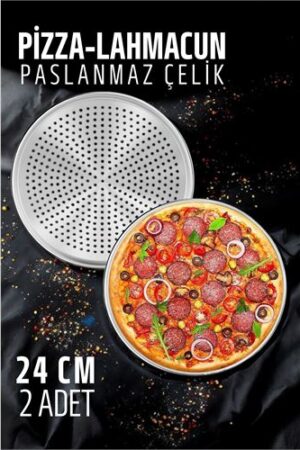 Lahmacun Pizza Pide Pişirme Tepsisi 24 CM 2 li SET . Mutfak Ürünleri ve Mutfak Ekipmanları.