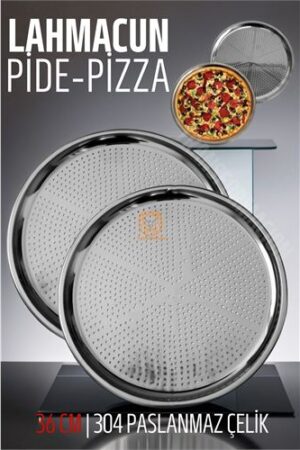 Lahmacun Pizza Pide Pişirme Tepsisi 36 CM 2 li SET . Mutfak Ürünleri ve Mutfak Ekipmanları.