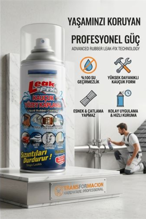 LeakFix Kauçuk Su Yalıtım Spreyi - Anında Sızıntı Önleyicİ . Oto-Hırdavat ve Oto ve Hırdavat Ürünleri.