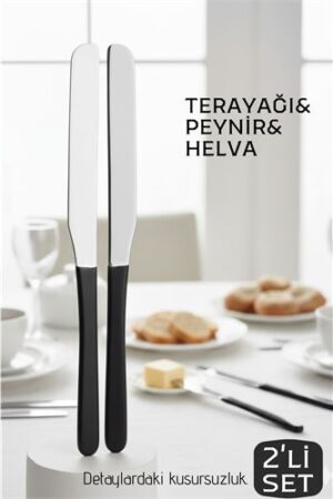 Lüks Seri 2'li Tereyağı ve Peynir Bıçağı Seti - Paslanmaz Çelik & Ergonomik Silikon Saplı 16 cm . Kişisel Ürünler ve Kişisel Ürünler.
