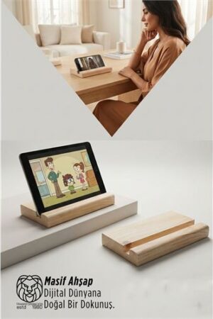Masif Ahşap Tablet Standı ve Telefon Tutucu – Estetik Ergonomi . Kişisel Ürünler ve Kişisel Ürünler.