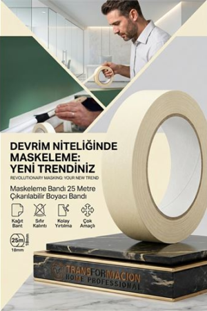 Maskeleme Bandı 25 Metre Çıkarılabilir Boyacı Bandı . Oto-Hırdavat ve Oto ve Hırdavat Ürünleri.