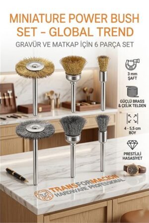 Masterworks 6 Parça Gravür Tel Fırça Seti | 3mm Şaft