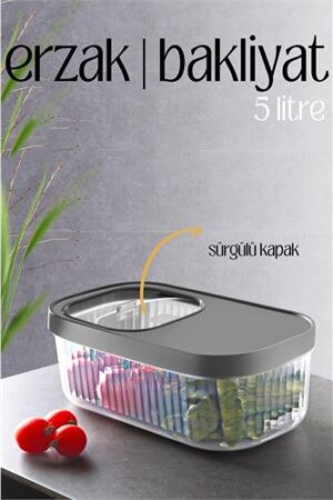MultiBox Erzak Bakliyat Kutusu Sürgülü Kapak 5 Litre . Mutfak Ürünleri ve Mutfak Ekipmanları.