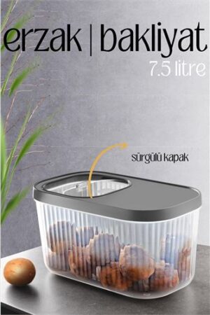 MultiBox Erzak Bakliyat Kutusu Sürgülü Kapak 7.5 Litre . Mutfak Ürünleri ve Mutfak Ekipmanları.