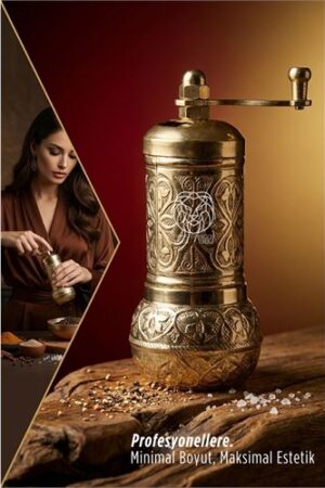 Ottoman Gold Serisi - Antik İşlemeli Tuz ve Karabiber Değirmeni . Mutfak Ürünleri ve Mutfak Ekipmanları.