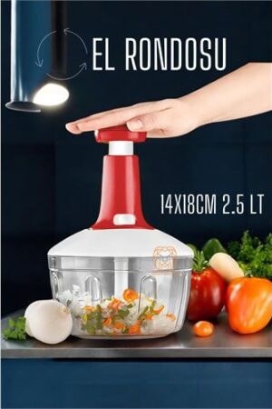 Pratik El Rondosu Üstten Basmalı 5 Bıçaklı 2.5 LİTRE 14X18CM . Mutfak Ürünleri ve Mutfak Ekipmanları.