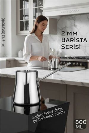 Premium 304 Paslanmaz Çelik Cezve - 800 ml Profesyonel Barista Serisi