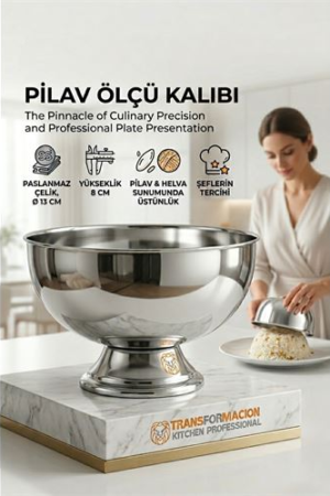 Profesyonel 13 Cm Çapında Pilav Kalıbı - Helva Kalıbı 304 Paslanmaz Çelik  . Mutfak Ürünleri ve Mutfak Ekipmanları.