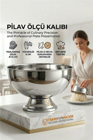 Profesyonel 14 Cm Çapında Pilav Kalıbı - Helva Kalıbı 304 Paslanmaz Çelik  . Mutfak Ürünleri ve Mutfak Ekipmanları.