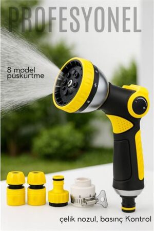 Profesyonel 8 Modelli Metal Basınçlı Sulama Tabancası Seti | Ayarlanabilir Jet | Hortum Konnektörlü . Ev Ürünleri ve Ev Ürünleri.