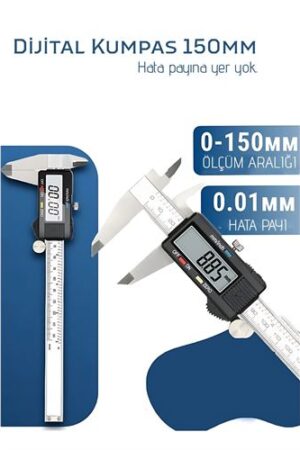Profesyonel Dijital Kumpas 150mm - Karbon Fiber Gövde