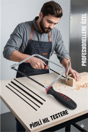 Profesyonel El Testeresi Kıl Testere + 5 Bıçak  Çok Amaçlı Hassas Ahşap/Metal Kesim Bıçakları . Oto-Hırdavat ve Oto ve Hırdavat Ürünleri.