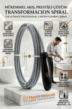 Profesyonel Gider Açıcı Spiral Çelik 3 Metre . Mutfak Ürünleri ve Mutfak Ekipmanları.